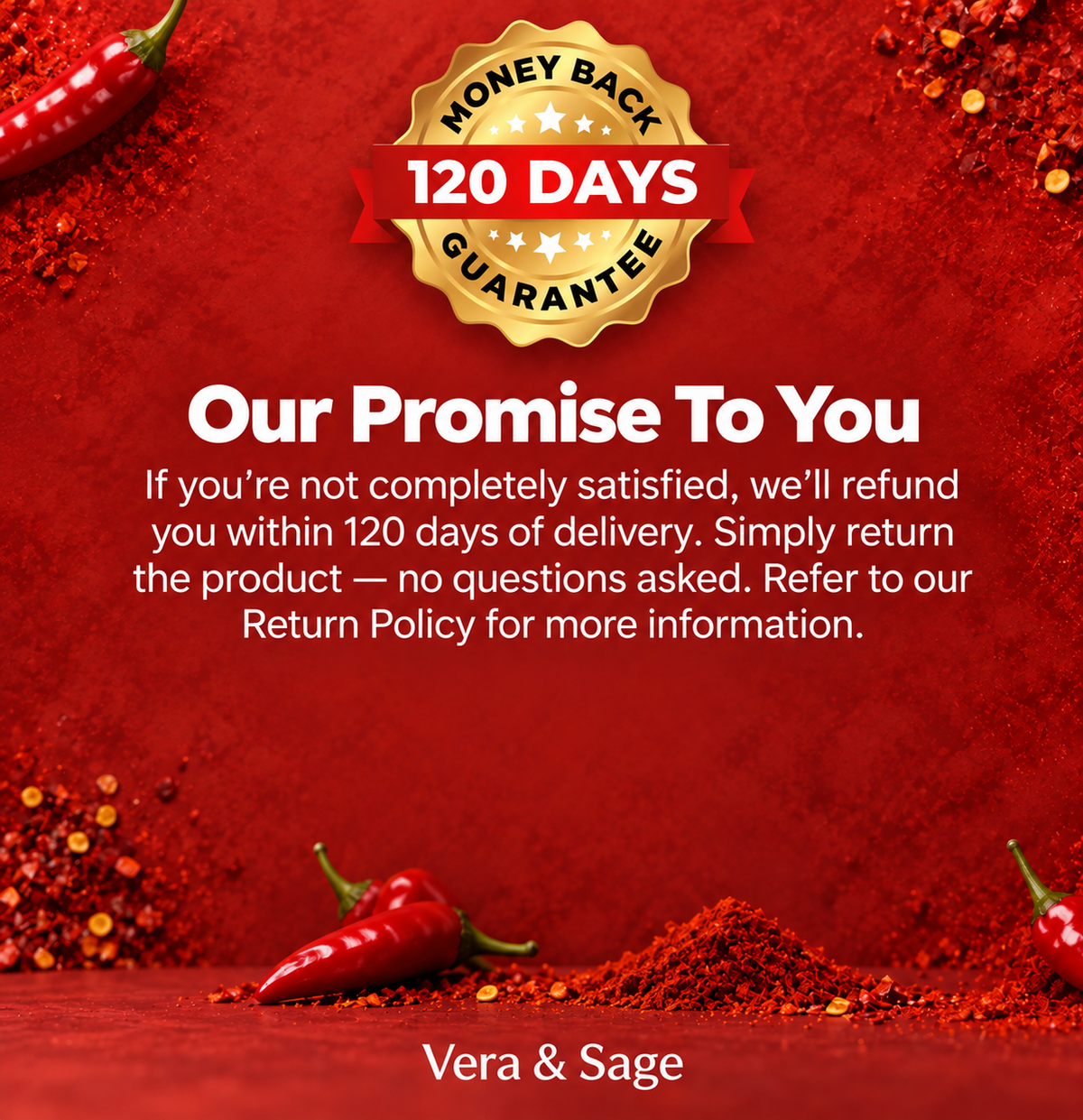 Vera & Sage 120 day money back guarantee